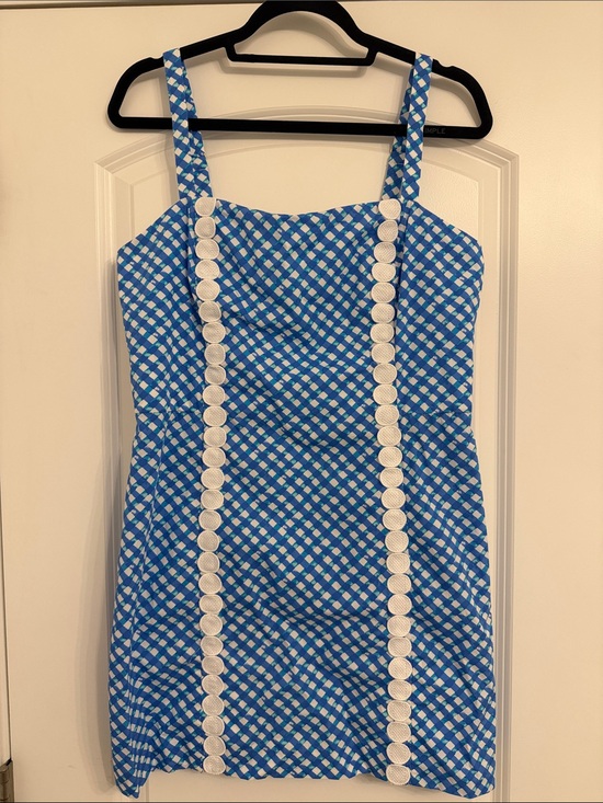 Lilly Pulitzer Dresses & Skirts - Blue Gingham Dress with White Trim